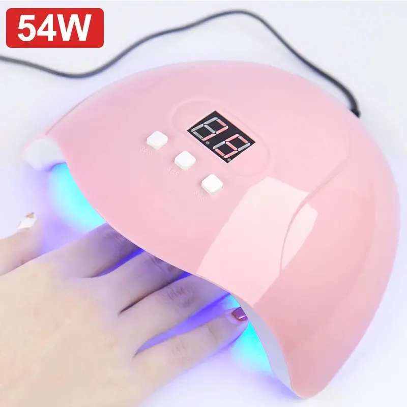 54W UV Led Lamp Nail Dryer For All Types Gel Varnish Polish Curing 18pcs Leds Lamp for Nail Manicure Machine USB Connector