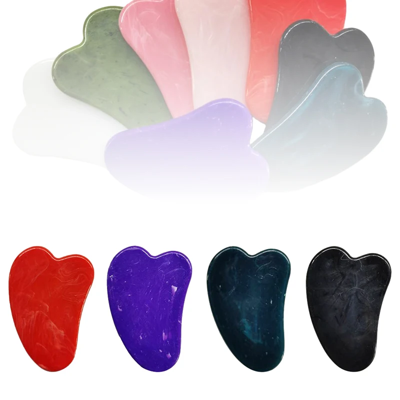 Placa raspadora de jade natural gua sha, massagem, quartzo rosa, pedra guasha para rosto, pescoço, levantamento da pele, removedor de rugas, cuidados de beleza