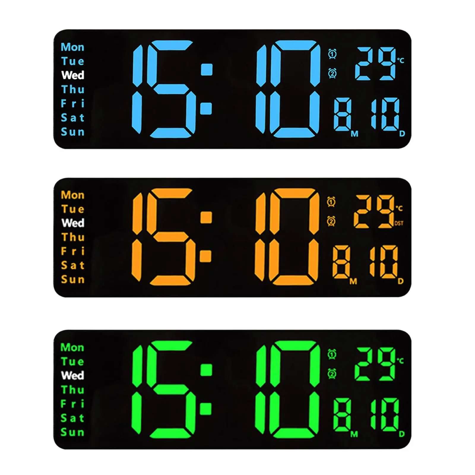 

Digital Wall Clock Outlet Powered Wall Mounted or Desktop LED Electronic Clock for Bedside Home