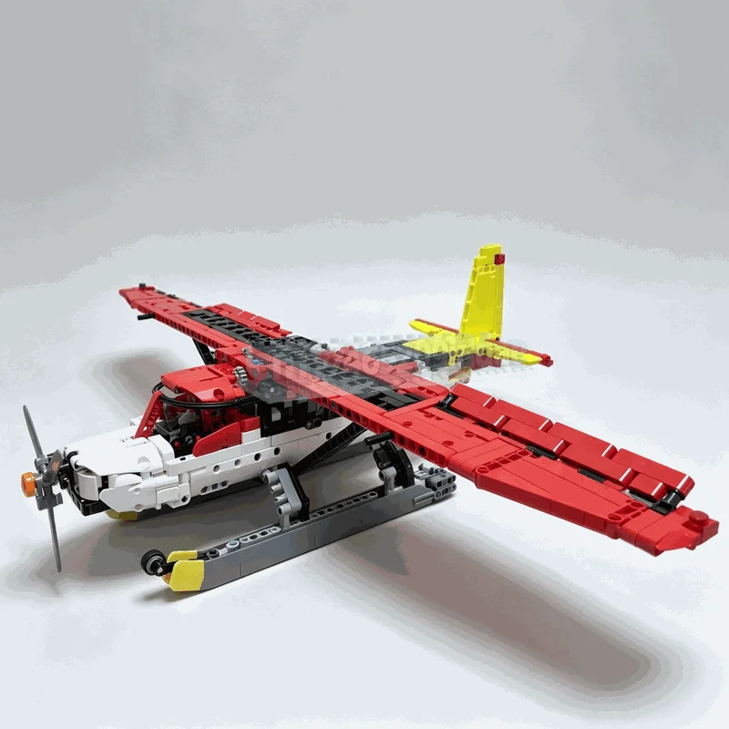 2001PCS Firefighter Seaplane Aircraft Model MOC Custom Puzzle Building Blocks DIY Assembly Toy Emergency Rescue Collection Gift