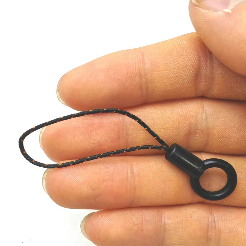 Mini círculo alça de telefone conector reforçado corda preta design universal caso compatibilidade anti-queda segurança acessório de moda