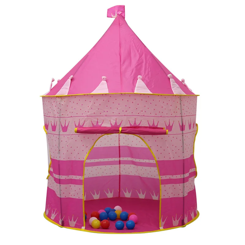 Princess Prince Play Tent Portable Foldable Tent Children Boy Castle Play House Kids Outdoor Toy Tent