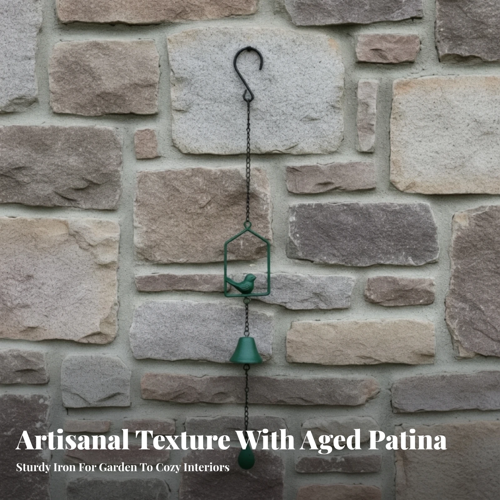 Wind Chime with Bird Pleasant Sounding Bird Wind Chime Garden Decoration Rustic Ornament Decorative for Gardeners, Porch