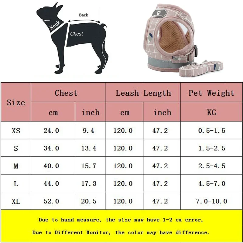 Breathable Cat Harness And Leash Escape Proof Pet Clothes Kitten Puppy Dogs Vest Adjustable Easy Control Reflective Cat Harness