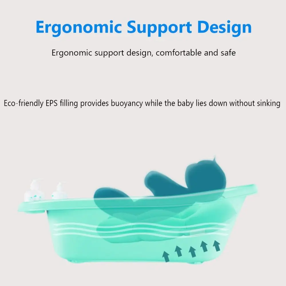 Cushion Baby Bath Tub Pad Universal Suspension Comfortable Bathtub Seat Mat Non-Slip Newborn Shower Pillow Baby Safety