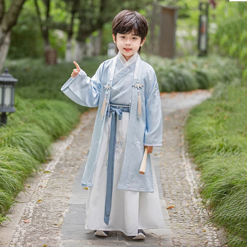 Hanfu boys, autumn and winter children's ancient costumes, boys, Tang costumes, ancient style, handsome Chinese style