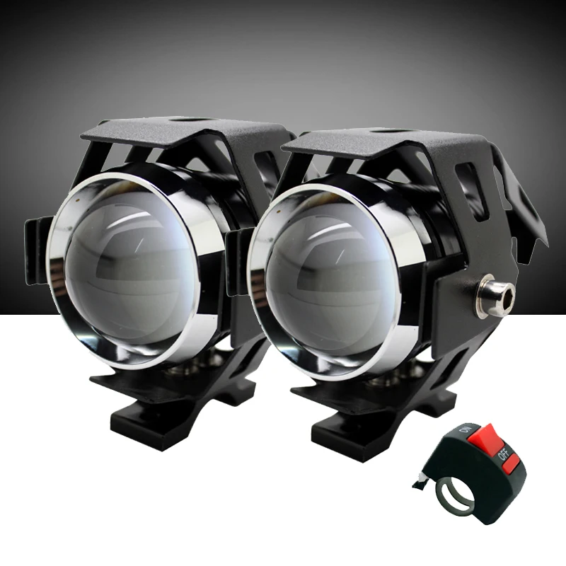 2Pcs/Pair 3000LM CREE Chip 3 Modes Motorbike LED Driving Light Waterproof Motorcycle LED Headlight U5 Motor Fog Light