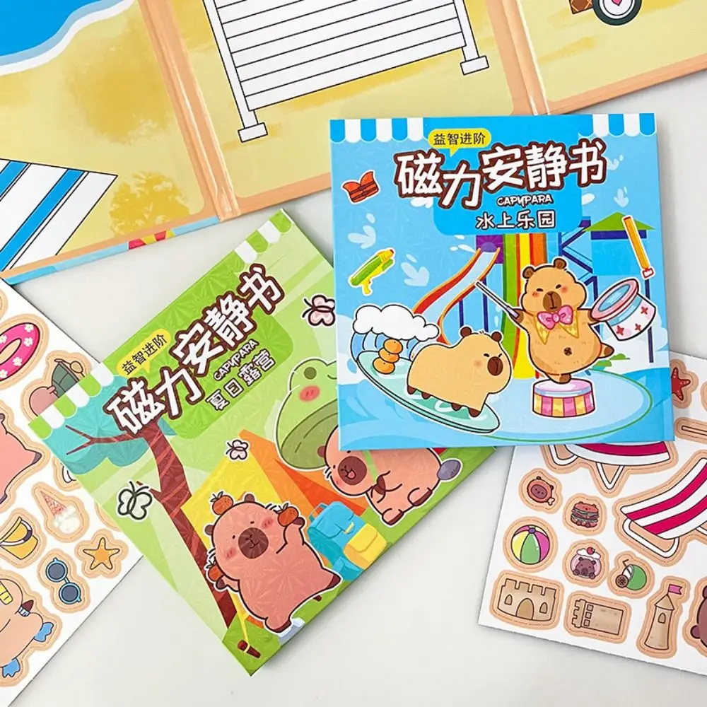 Free Cutting Capybara Magnetic Quiet Book Handmade Creative Capybara DIY Quiet Book Cartoon Sticker Capybara Busy Book