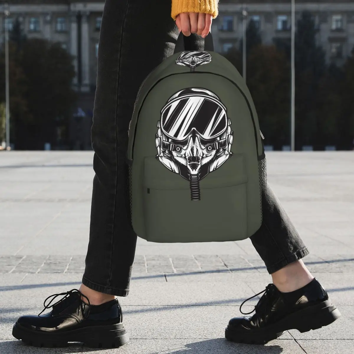Steampunk Pilot Air Fighter Helmet Backpack Student BookBag Children School Bag Computer Shoulder Bags for Men Women