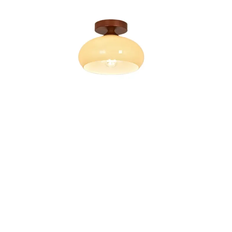 Daguan Garden Corridor Light Aisle Light Medieval Wabi Sanfeng Entrance Bedroom Dressing Room Creative Walnut Ceiling Light