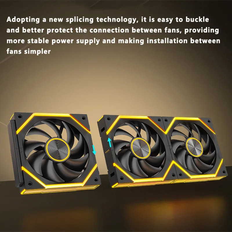 ICE Whale WX-1 Wire-Splicing PC-behuizing Koelventilator ARGB Spiegelcyclus Lichteffect 800-2000 RPM PWM Waterkoeling 360 mm koelventilator