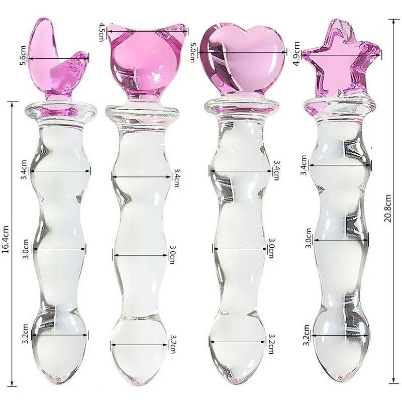 Liefde fee stok Kristallen Glazen Dildo Penis Kralen Anale Plug Butt Plug Speeltjes Voor Man Vrouw Koppels Vaginale En Anale Stimulatie