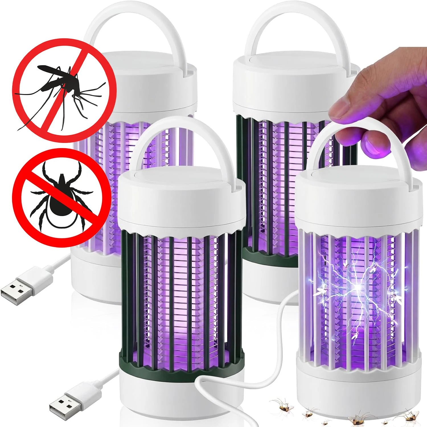 Electric Shock Mosquito Killer Lamp USB Rechargeable Portable Household New Outdoor Camping Mosquito Repellent Light