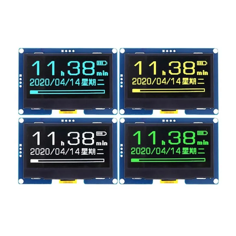 โมดูลจอแสดงผล LCD แบบอนุกรมสำหรับ Arduino Uno R3 C51 2.4 ", 2.42", 128x64, SSD1309, 12864, 7 PIN SPI/IIC I2C