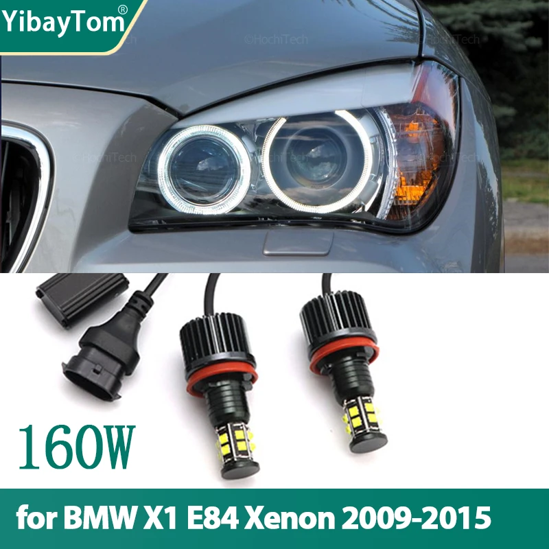 LED BMW Angel Eyes Ring Marker Bulbs For BMW X1 E84 Xenon Headlight 2009-2015 Daytime light 160W/pair 6000K White color