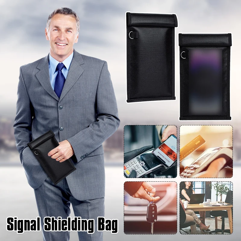 1Pcs Faraday Bag Rfid Signal Blocking Shielding Pouch Waterproof Car Key Cell Phone Blocker Rfid Signal Blocking Shielding Pouch