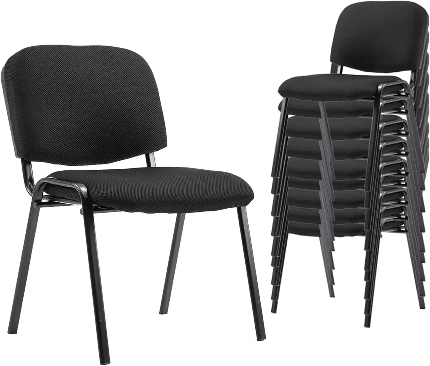 Stackable Waiting Room Chairs Set of 10 Modern Conference Room  Office Guest  Side Reception  for Breakroom