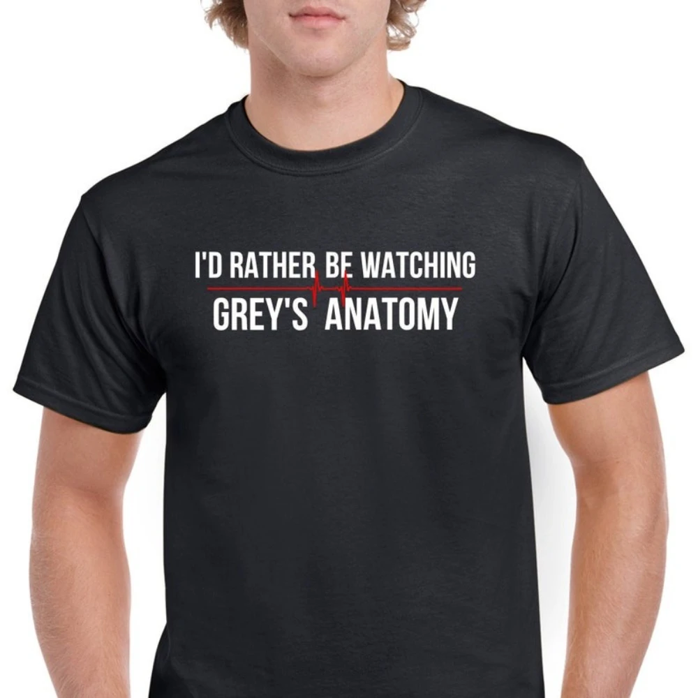 رمادي تشريح تي شيرت رمادي سلون التذكاري أفضل أن أشاهد تي شيرت مطبوع امرأة رجل خمر تي شيرت التلفزيون القطن قصير الأكمام