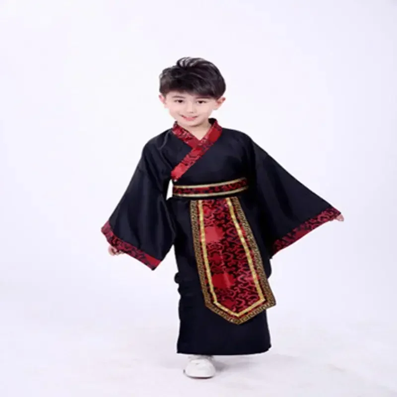 Chińska szata starożytny uczony kostiumy dla dzieci dorosłych Kimono chiny tradycyjne Vintage etniczne cosplay dziecko kostium Hanfu