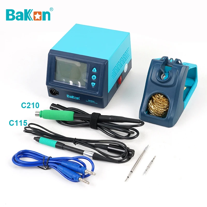 Bakon C115 C210 Soldering Station with Double Solder Iron Handle Cell Phone Repair Tool Welding Rework Station BK969C