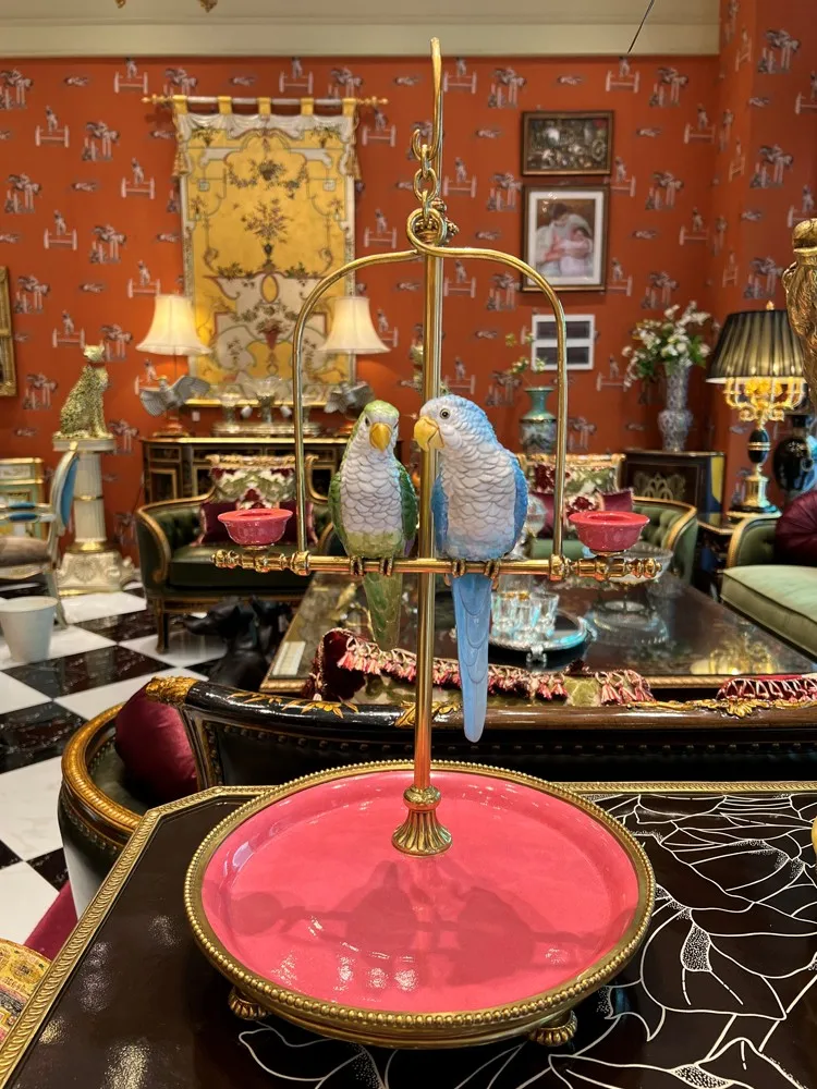 &c Classical French Porcelain With Brass High-end Bird Tabletop Decoration Parrot Candle Holder for Home Decor