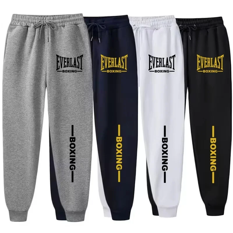 2026  Autumn Winter EVERLAST Printed Running Pants Men Women Outdoor Sports Fitness Pants Jogging Fleece Casual Sports Pants