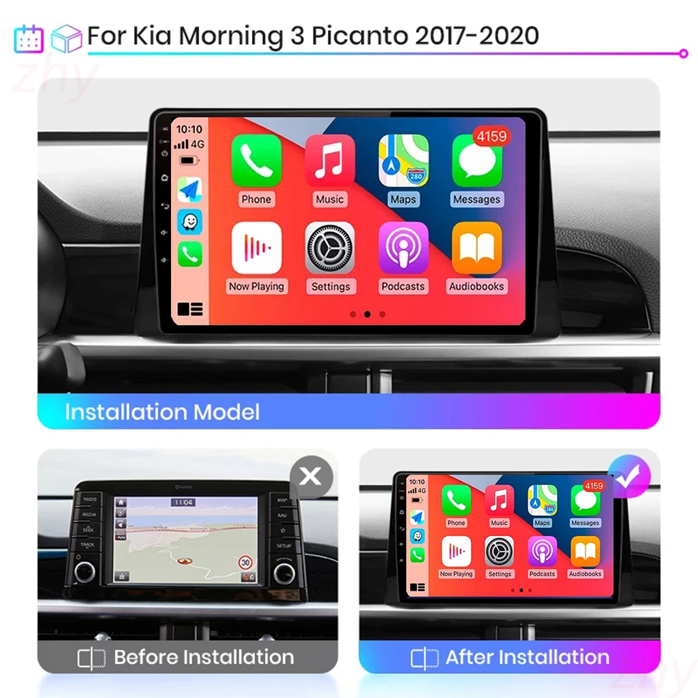 9 inci untuk KIA Morning 3 Picanto 2016 2017 2018 2019 2020 Mobil pemutar Multimedia Android 14 mobil Stereo Radio GPS Carplay Auto