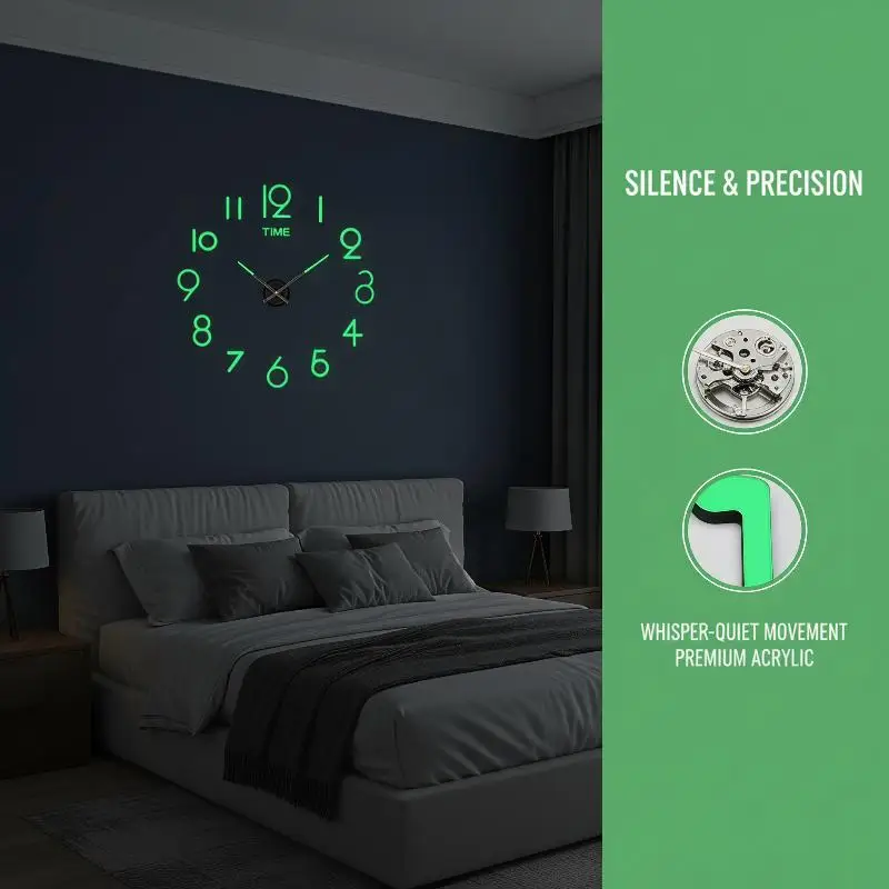 Acrylic Mirror 3D DIY Wall Clock 2026 Modern Large Size Quartz Silent Clock for Living Room Home Art Decor view 2