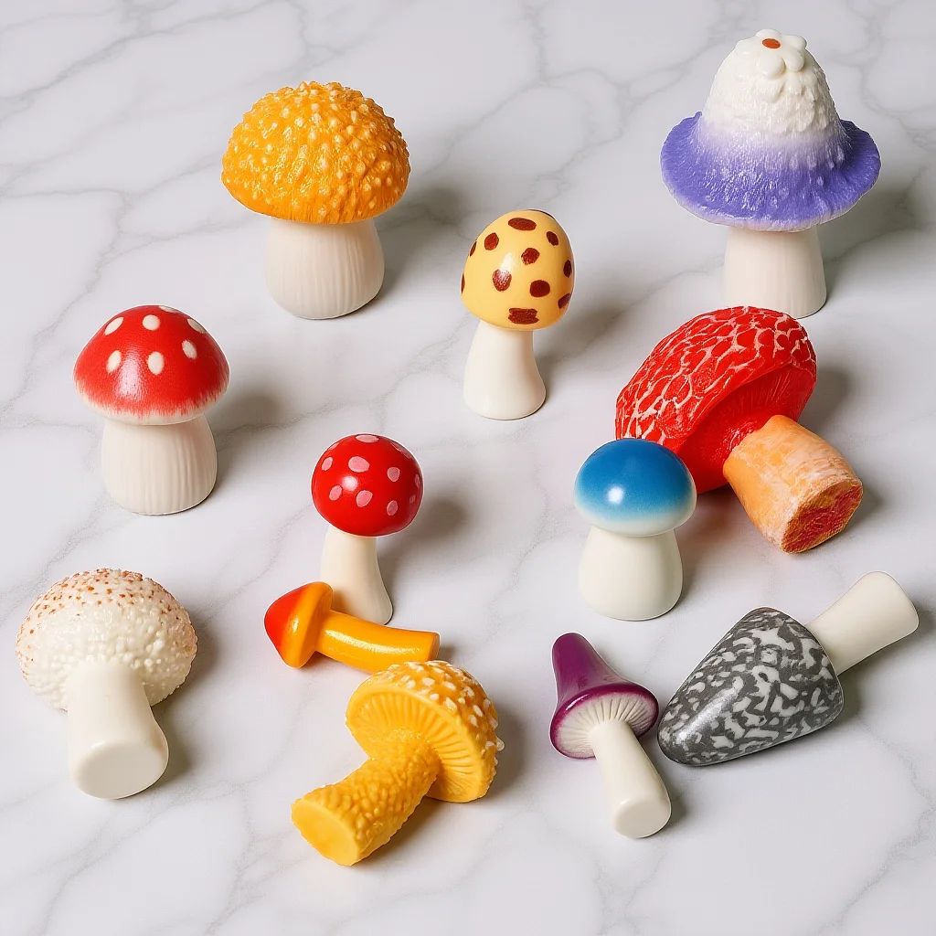 

12Pcs Lifelike Resin Jungle Mushrooms Mini Garden Decoration Set for Indoor Outdoor Micro Landscape Rustic Theme Decoration