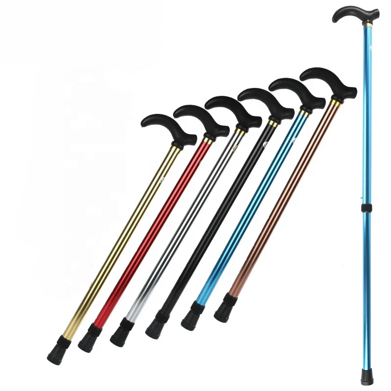 

High Quality Telescopic Walking Stick Cane Hiking 6 Grade Alpenstock for Elderly Aluminium Body Climbing Equipment
