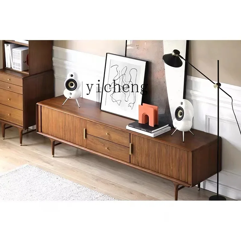 

LX Vintage Solid Wood TV Cabinet Living Room Retro Light Luxury Style Simple Designer TV Stand