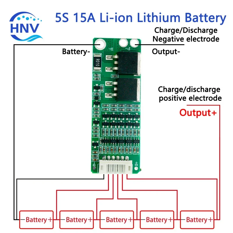 5S 15A Li-ion Lithium Battery BMS 18650 Charger Protection Board 18V 21V Cell Protection Circuit