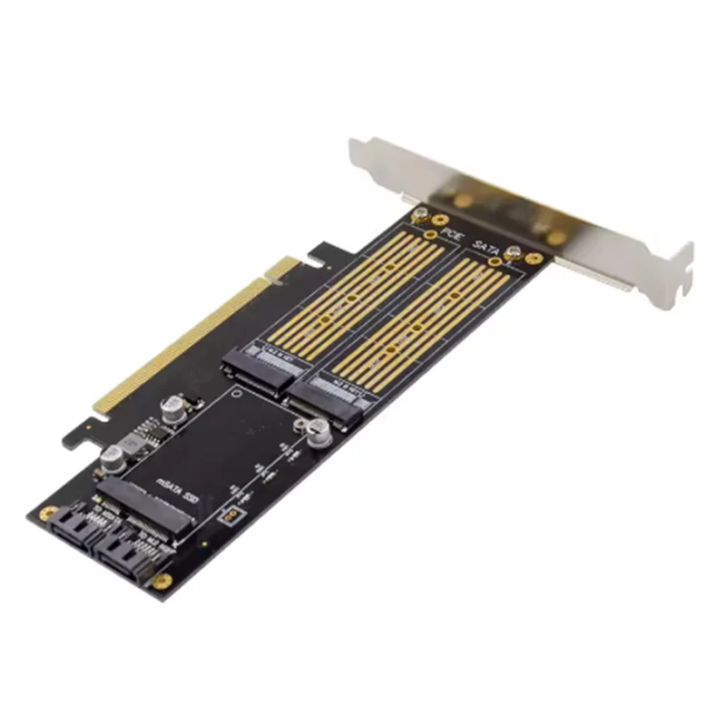 PCI-E X16 M.2 NGFF SSD Adapter Card PCIE M.2 & mSATA NVMe Multifunctional Expansion Card