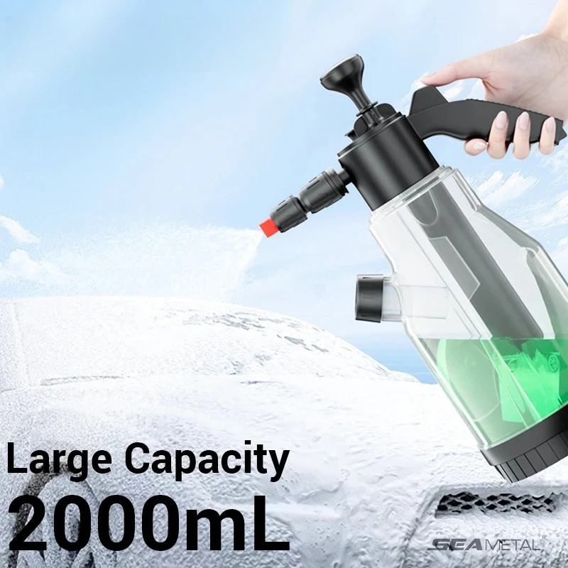

SEAMETAL 2L Hand Pump Foam Sprayer Side Open Pneumatic Car Wash Foam Sprayer Snow Foam High Pressure Auto Washing Spray Bottle