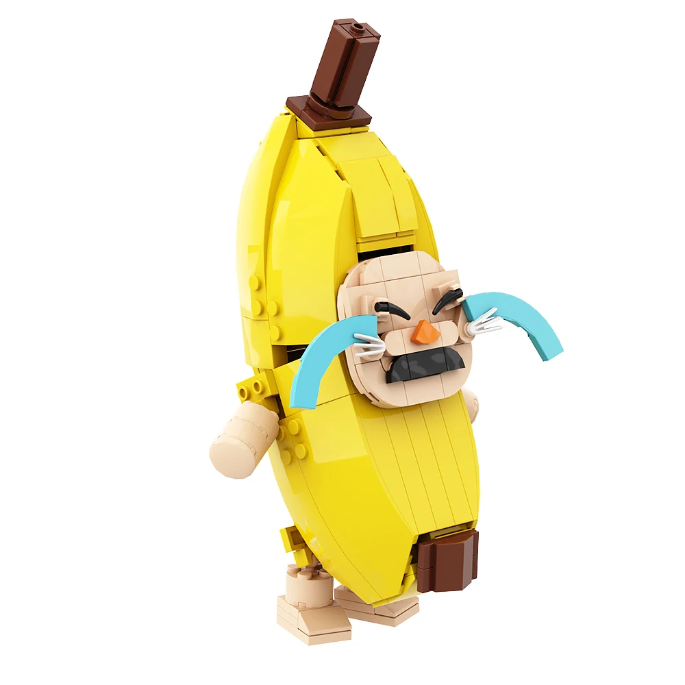 Gobricks MOC Banana Cat Bricks gioco di pianto carino divertente Banana Cat fai da te divertente Building Block Set educativo giocattolo per i regali dei bambini