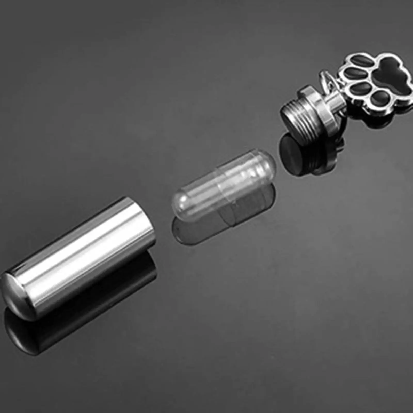 Memorial Cremation Urn Keychain Cylinder Pendant Openable Acrylic Holder Titanium Steel Waterproof Ashes Container Jewelry