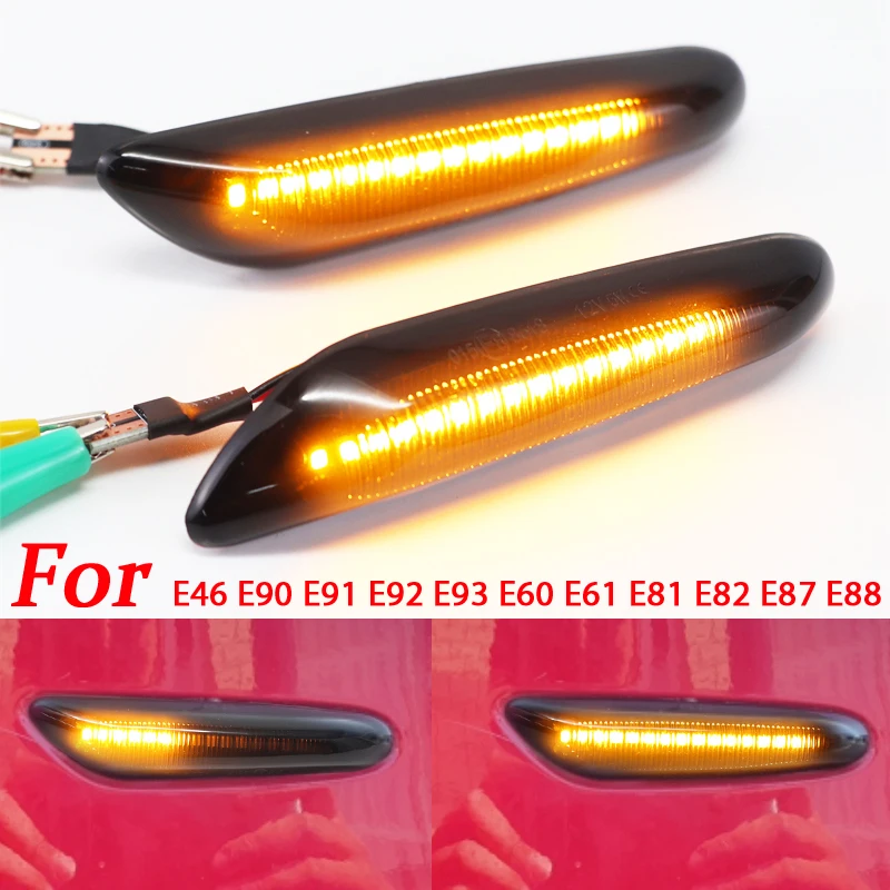 

Dynamic LED Fender Light Side Marker For BMW E60 E61 E90 E91 E87 E81 E83 E84 E88 E92 E93 E82 E46 1 3 5 series x1 x3 2004 2010