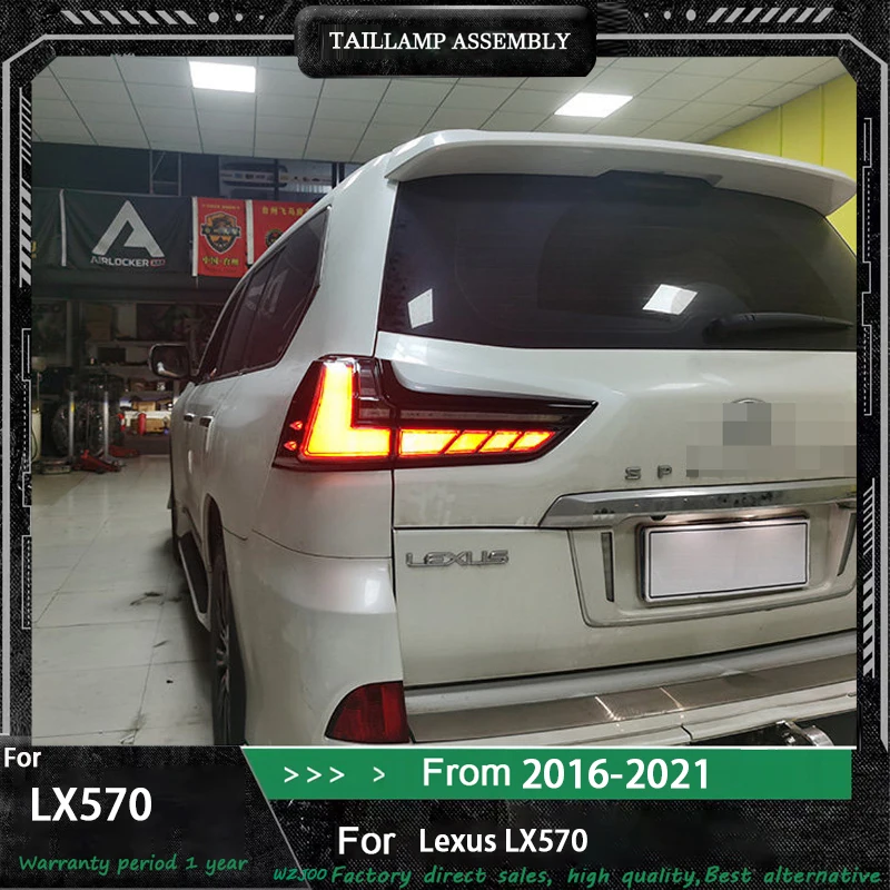 Pair Tail Light Assembly For Lexus LX570 2016-2021 Tail lights LED Tail Lamp Brake Light Driving Lights Rear Light Turn Signal