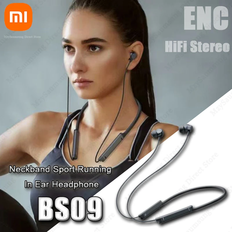 Xiaomi ENC BS09 Wireless Earphone Neckband Sport Running In Ear Headphone Bluetooth5.3 HiFi Stereo Headset With Mic 200H Standby