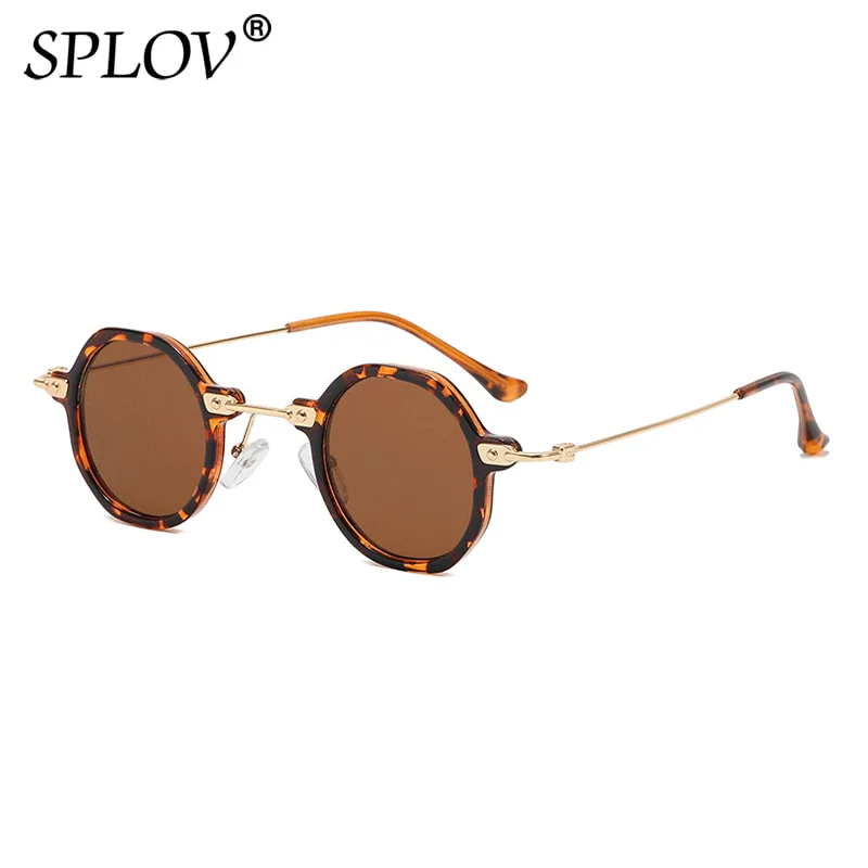 Retro Small Round Square Sunglasses Fashion Polygon Shades for Men Women Anti Blue Light Eyewear Metal Optical Clear Lens UV400