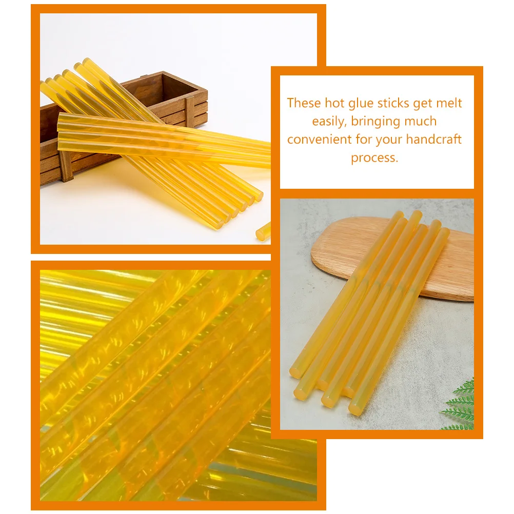 

Hot Melt Glue Stick 11mmx300mm Yellow High Adhesion DIY Crafts Home Decor Repairs Electronics Packaging Plastic Applications