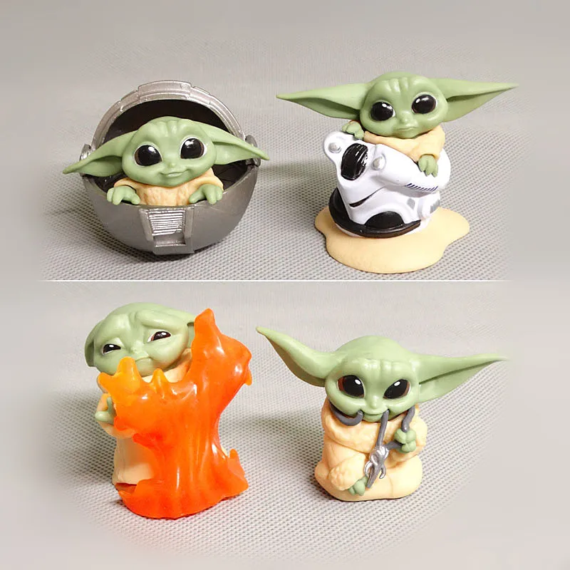 4Pcs/Set Disney Star Wars Baby Yoda Model Toys Pvc Action Figures Collectible Ornament Doll For Boys Children Gift