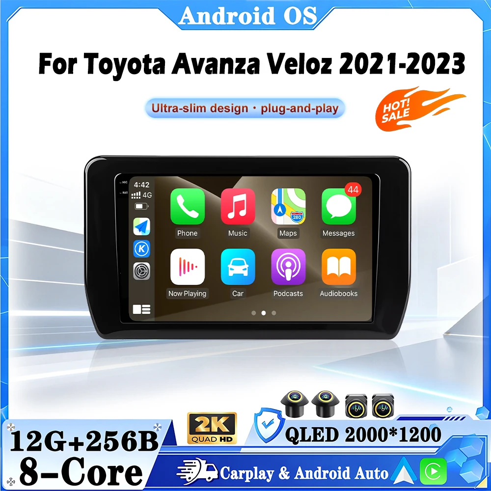 For Toyota Avanza Veloz 2021-2023 GPS Navigation Wireless Carplay Autoradio Car Video Radio Multimedia Player 4G Head Unit