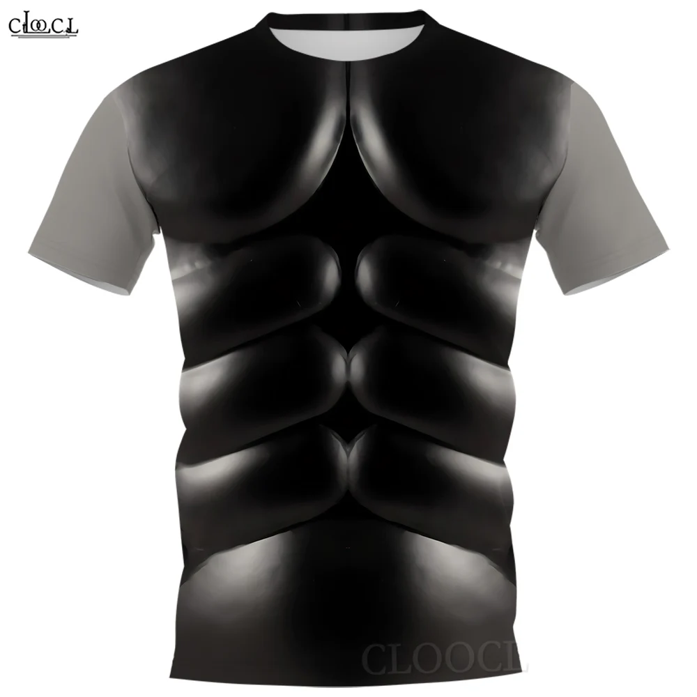 CLOOCL Men T-shirt Pattern Armor Pectoral Muscles 3D Graphics Printed Women Shirt Unisex Short Sleeve Casual Streetwear Tops