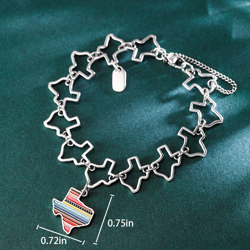 Genuine 925 sterling silver Texas Charm Bracelet paired with 