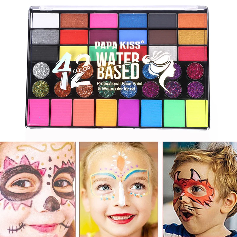 

Professional Face Paint Makeup Colorful Eye Shadow Easy To Clean Safe Festival Stage Cosmetics Body Painting Children Make Up