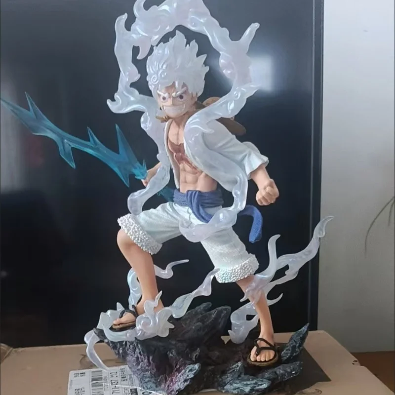Figura de One Piece de Anime Lightning Luffy Gear 5, colección de adornos de muñecos Sun God Nikka, modelo de figuras de acción de Pvc de 27cm, juguetes de regalo