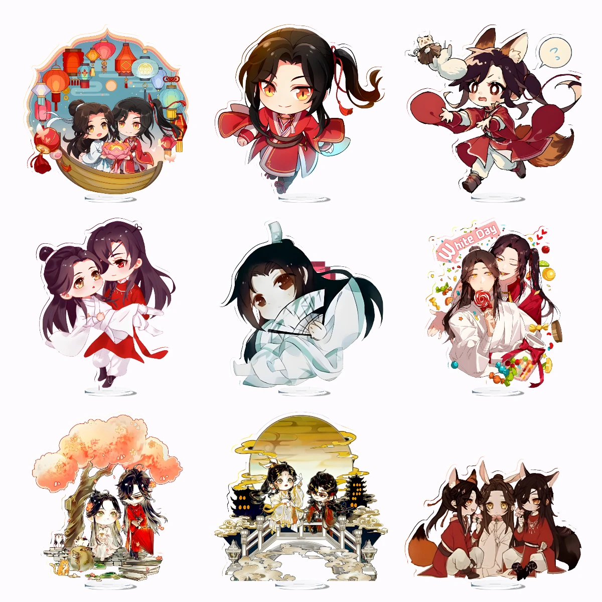 نموذج لوحة شخصية أنيمي لديكور المكتب ، حامل أكريليك ، نعمة السماء الرسمية ، Xie ، Lian ، Hua Cheng ، سلسلة مفاتيح ، مجموعة ، هدية ، TianGuan Ci Fu #4