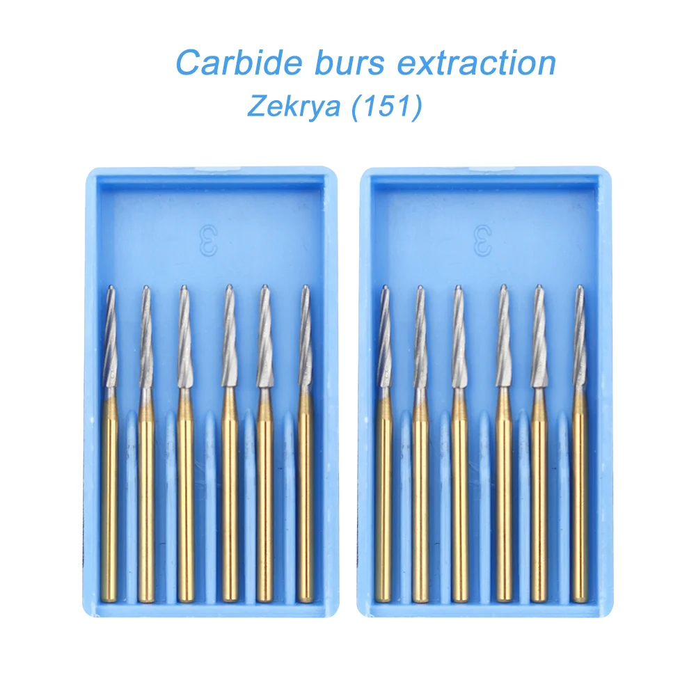 

2pack Zekrya151 Dental Carbide Burs Tungsten Bone Cutters Burs Titanium Tungsten Carbide Bur 6pcs/box Drill Tooth Extraction Bur