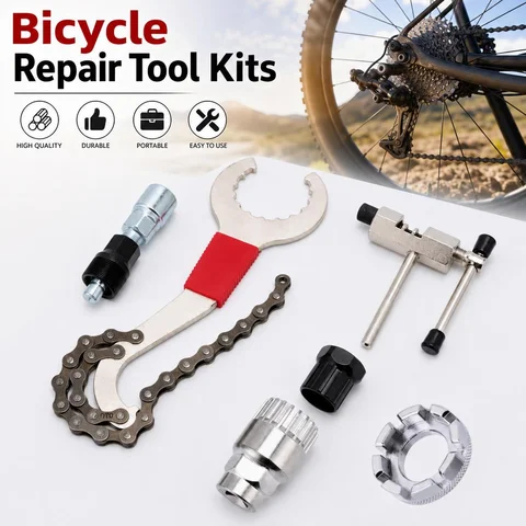 Bicycle Repair Tool Kits Chain Breaker Flywheel Remover Cutter Crank Puller Bike Wrench MTB Road Bikes Maintenance Tools Bracket